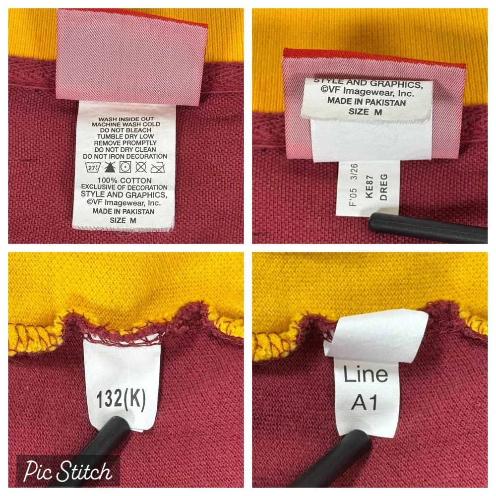 Vintage NFL Washington Redskins Polo Shirt Mens Medium Burgundy Gold Imagewear